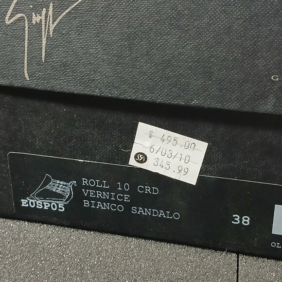 Giuseppe Zanotti E0SP05 White Gold Gladiator Sandals 37.5 / US 7.5 w/ Box Good C - Picture 9 of 16